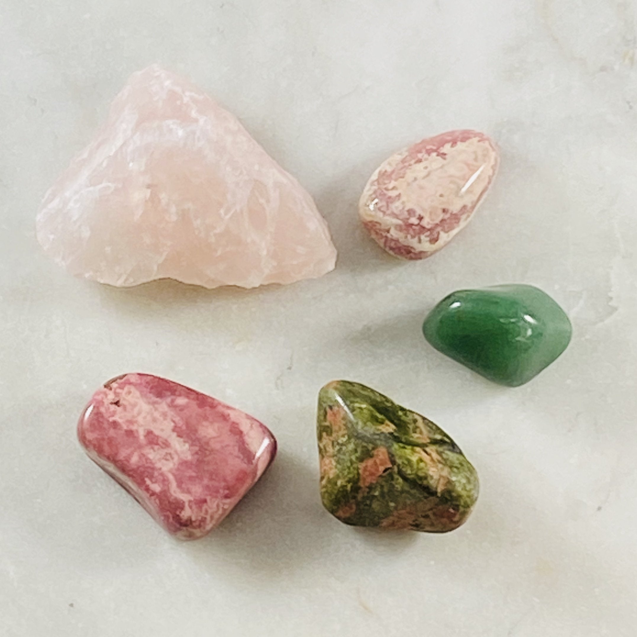 Rose Quartz Crystal Necklace Healing Crystals heart shaped chakra stone