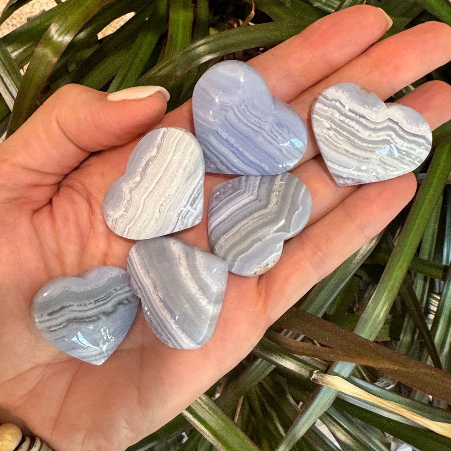 sarah belle blue lace agate heart