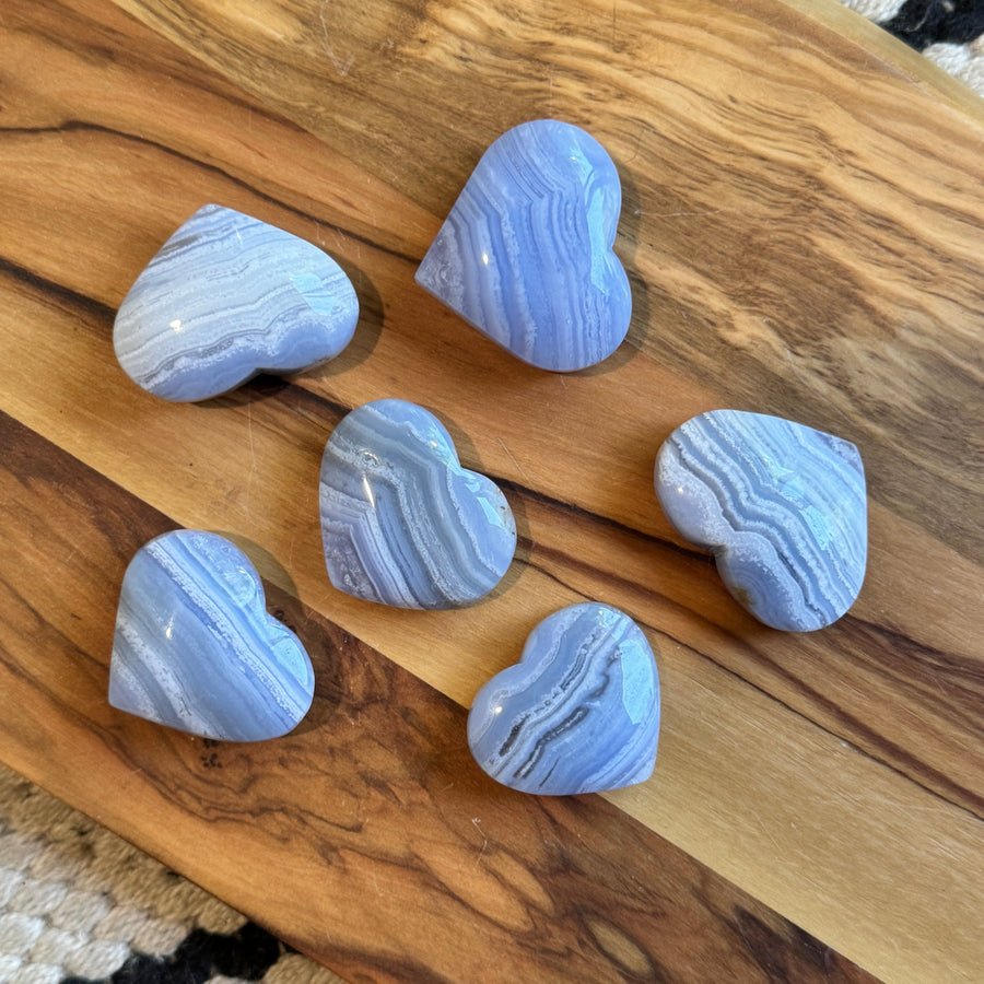 sarah belle blue lace agate heart