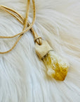 sarah belle crystal leather talisman necklace