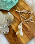 sarah belle crystal leather talisman necklace