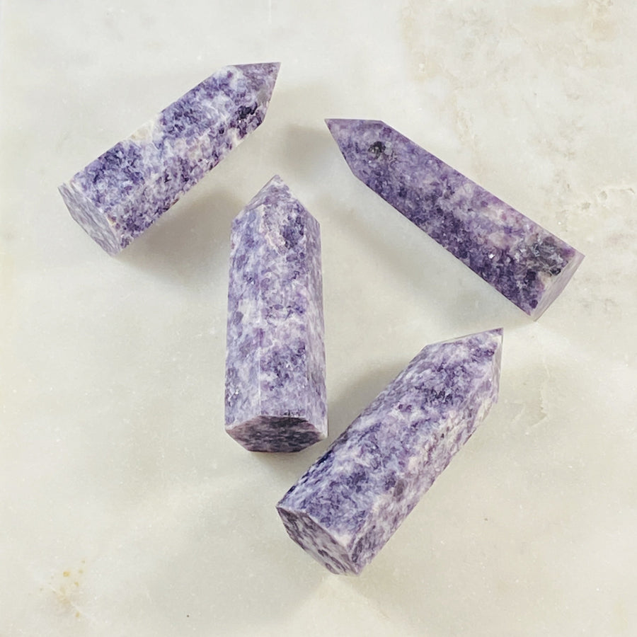 Lepidolite point healing crystal